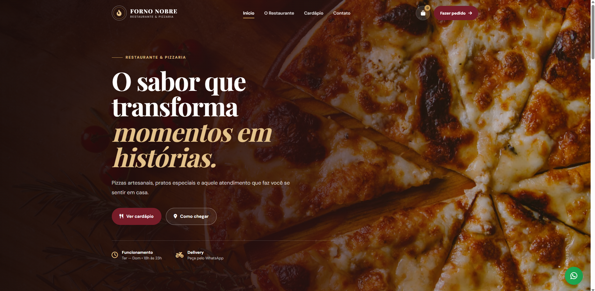 Website para Restaurante e Pizzaria